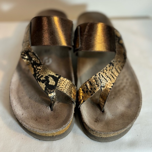 MEPHISTO Sz 37 Hubilia Sandals Toe Wrap Animal Print Smooth Leather Slip On - Picture 2 of 8